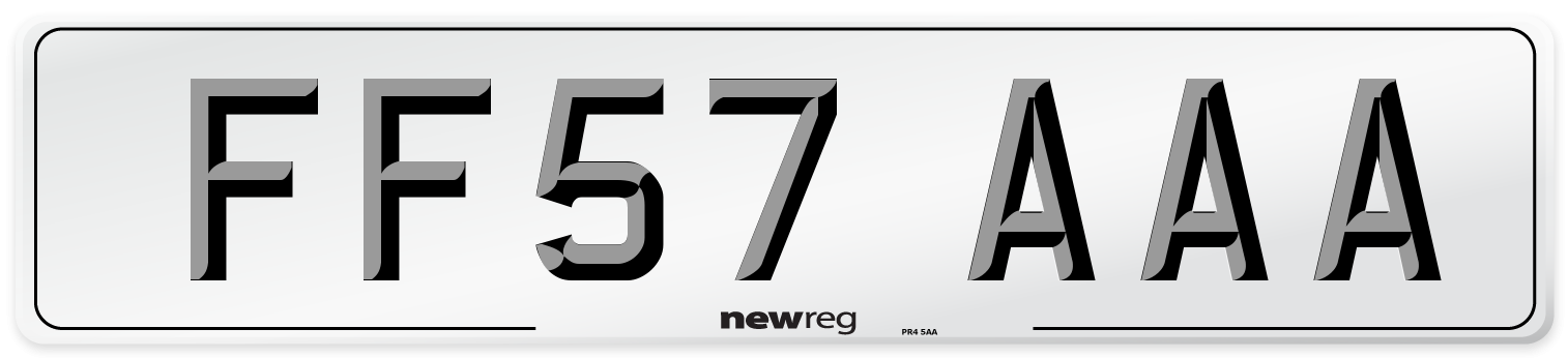 FF57 AAA Number Plate from New Reg